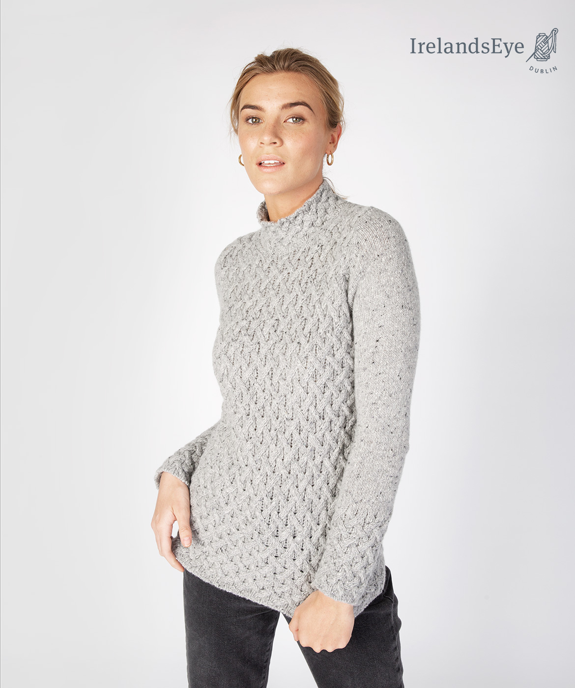Trellies Sweater “Heirloom” von Irlandseye®, Light Grey