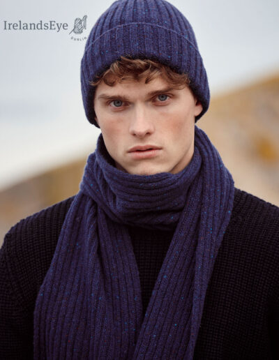 A682 & A688 Luxe Ribbed Hat and Scarf_Night Sky